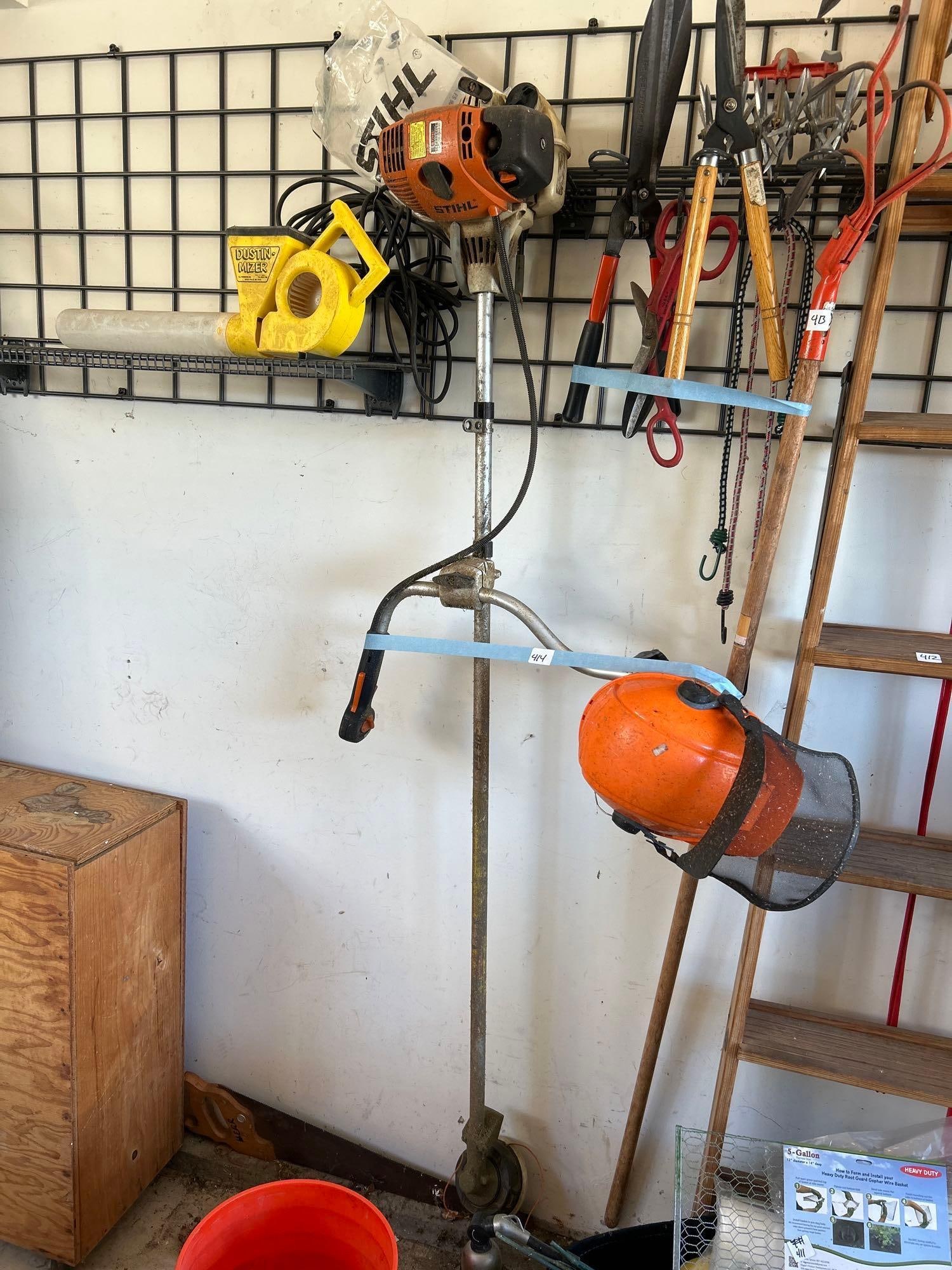 Stihl Trimmer With Face Guard, And Built-In Earmuffs (1 of 12)