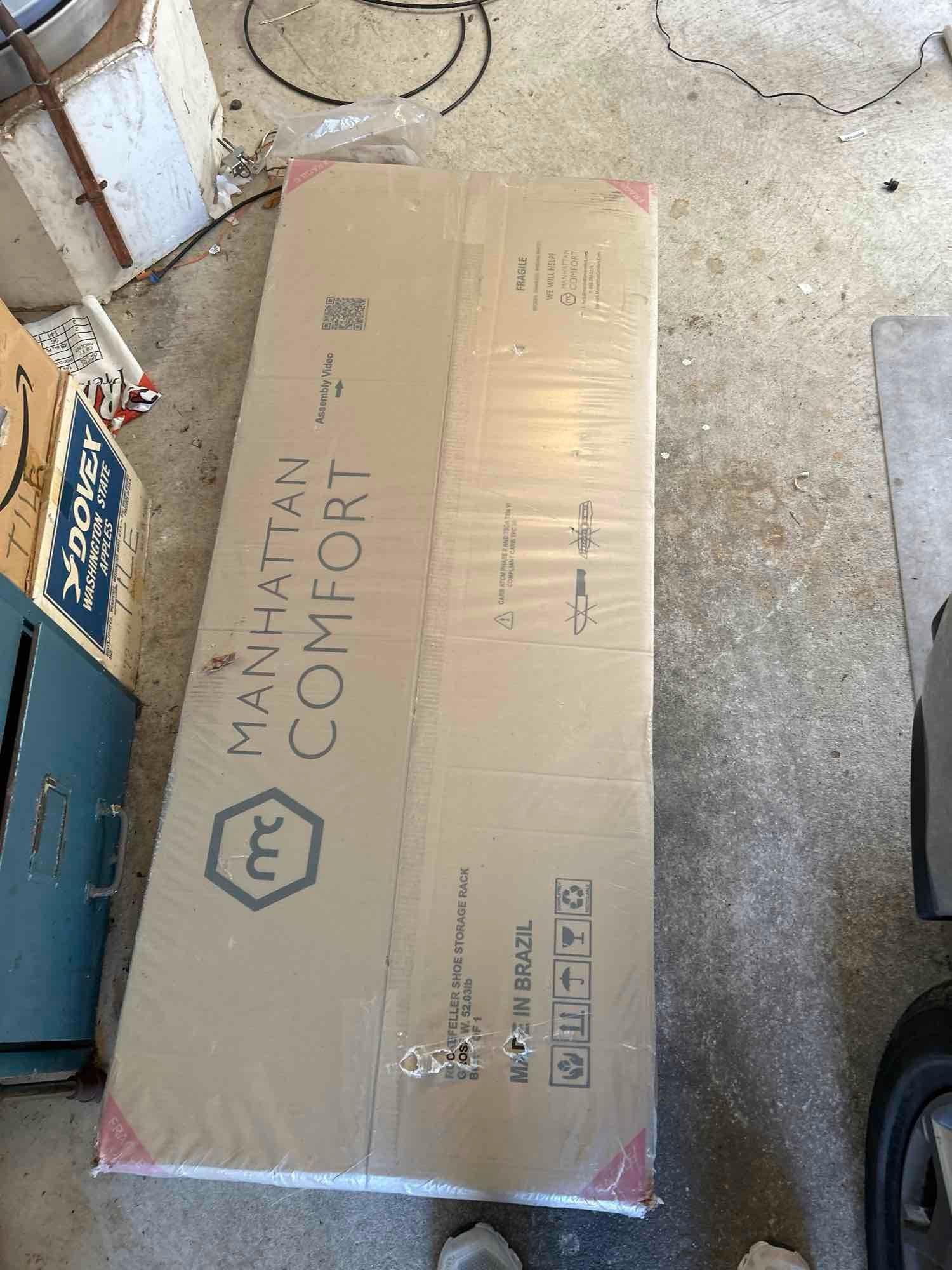 Rockefeller Storage Shoe Rack: Rockefeller storage shoe rack, new in box Pick-Up will be Thursday Aug 8th & Saturday Aug 10th from 11:00-4:00. Shipped items must have shipping arranged by Saturday, Aug 10th. Items not picked up or 