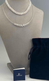 Two Swarovski Crystal Necklaces, One Sterling