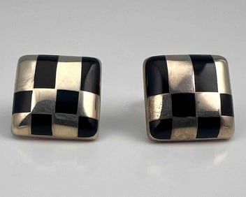 Sterling Silver Geometric Modernist Earrings