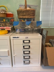 Bisley Flat File Cabinet With Sewing & Crafting Materials