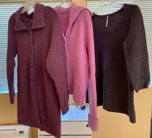 Three Margaret O'Leary San Francisco Knit Sweaters, Size Small