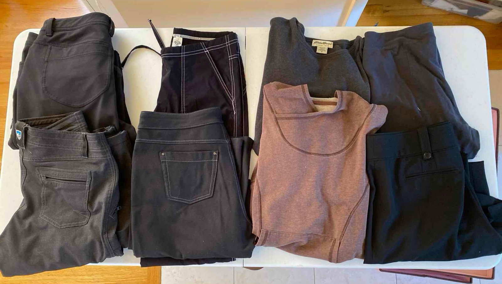 Ladies Sportswear, Including Lucy, Prana, Eileen Fischer, Sizes Xs-Med: Ladies Sportswear, Including Lucy, Prana, Eileen Fischer, Sizes XS-Med. Pick-Up will be Thursday Aug 8th & Saturday Aug 10th from 11:00-4:00. Shipped items must have shipping arranged by Saturday, Aug