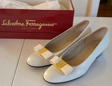 Vintage Salvatore Ferragamo Italian Leather Shoes, Size 7 1/2