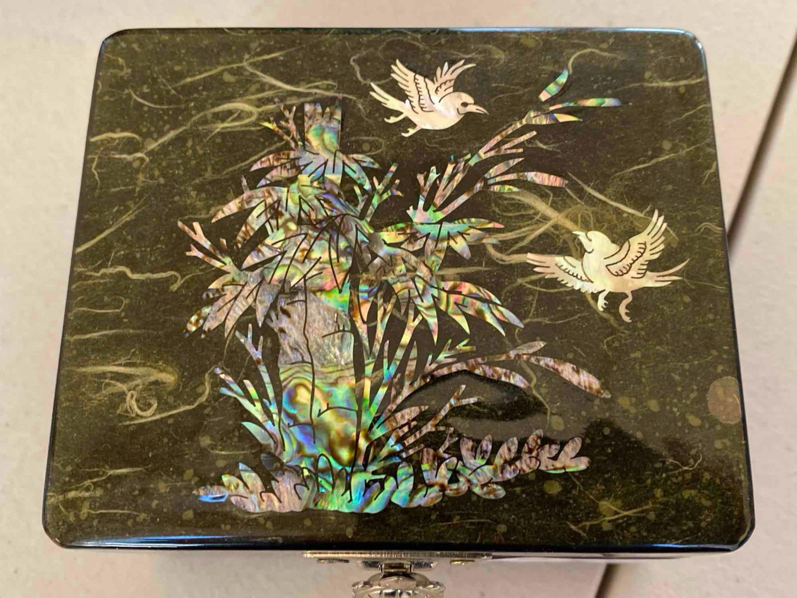 Two Asian Inlaid Lacquer Jewelry Boxes (1 of 7)