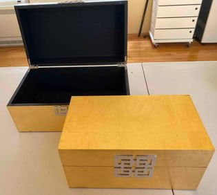 Two Asian Style Gold Jewelry Boxes