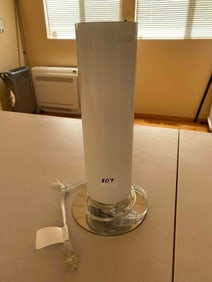 White & Chrome Table Lamp