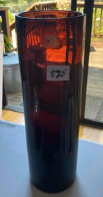 Blenko Tall Glass Cylinder Vase