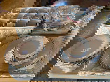 Gorham Chantilly Lace China, Including Teacups & Serving Plates