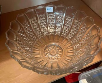 Very Large Pressed Glass Bowl