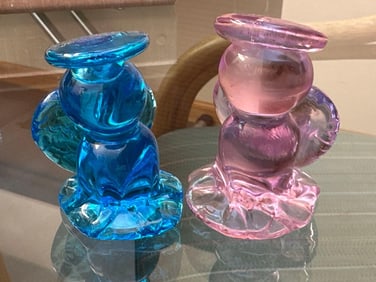 Two Art Glass Angels