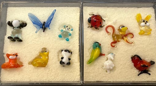 Collection Of Miniature Art Glass Animals