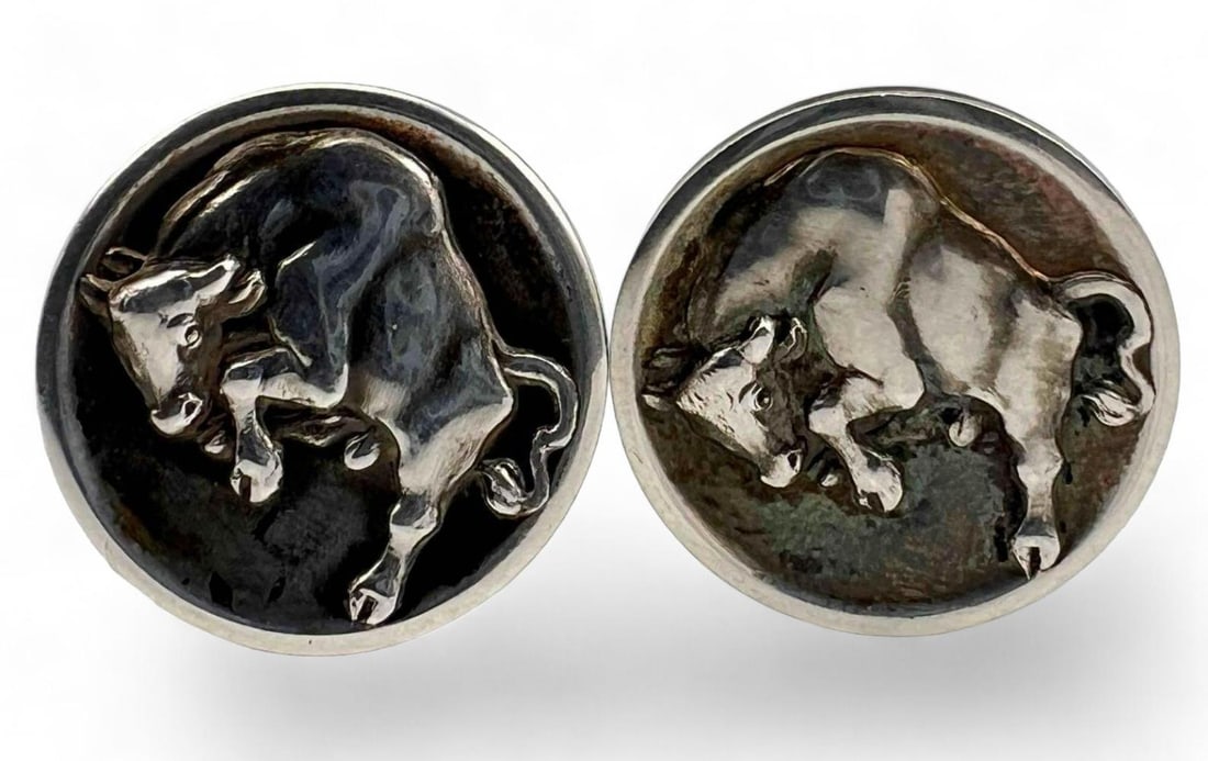 Georg Jensen Sterling Silver Bull Or Taurus Cuff Links (1 of 9)
