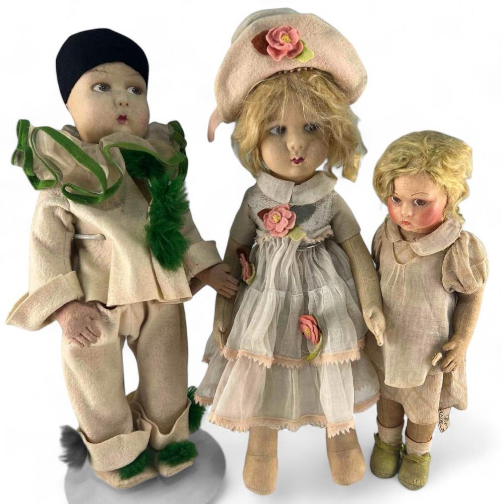 Three Lenci Or Lenci Style Felt Dolls (1 of 17)