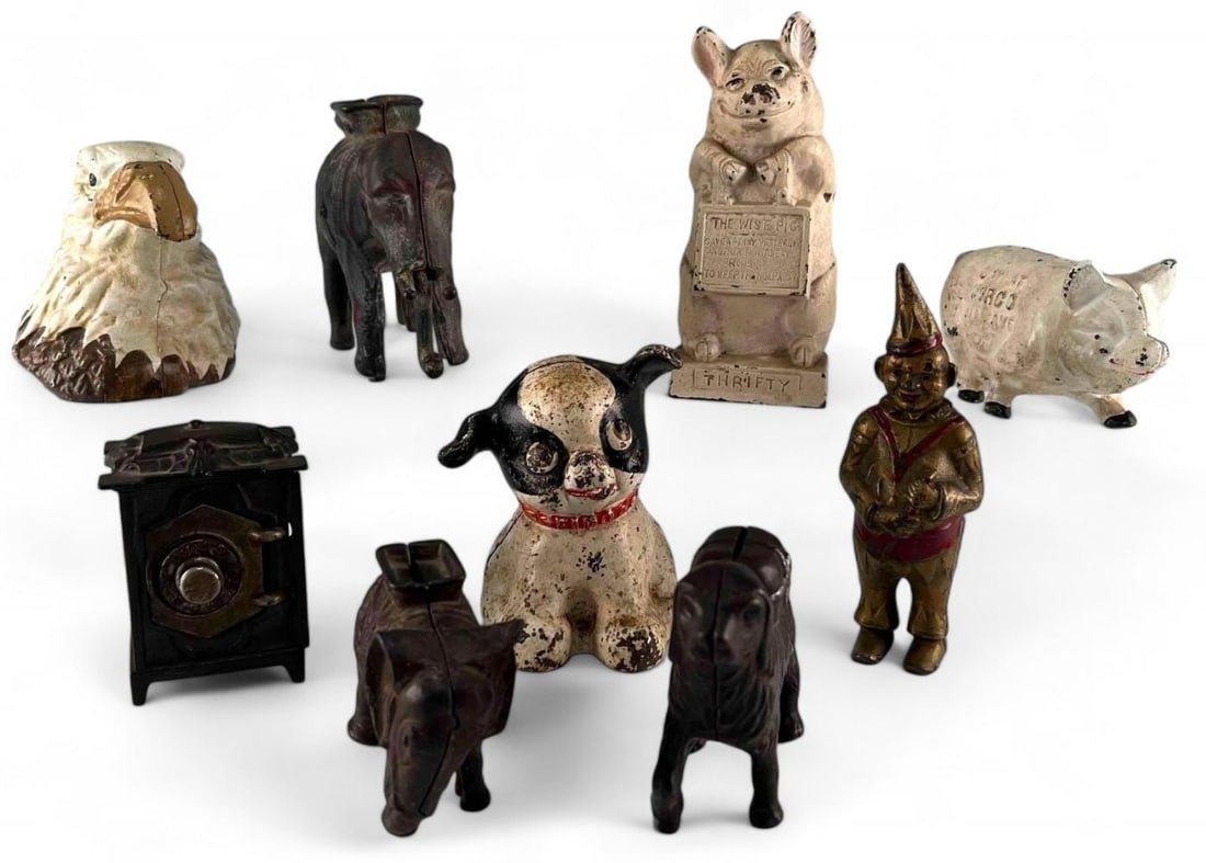 Collection Of Antique & Vintage Cast Iron Banks (1 of 10)
