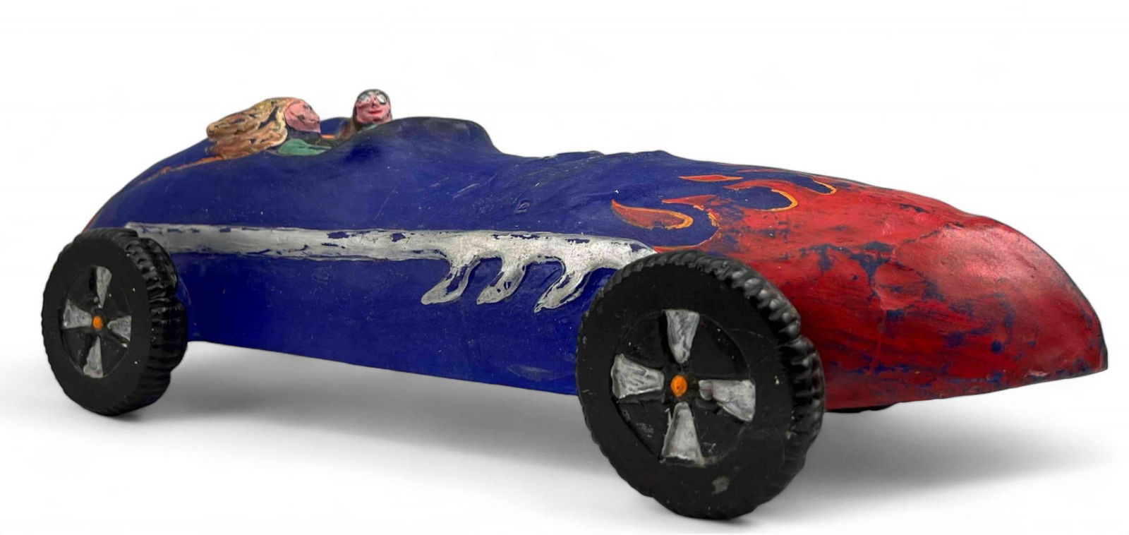 Hand Blown & Painted Outsider Art Glass Race Car (1 of 17)