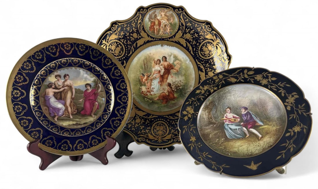 Three Antique Gilt Plates (1 of 19)