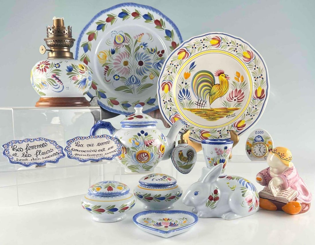 Henriot Quimper Mistral Blue White Pottery (1 of 16)