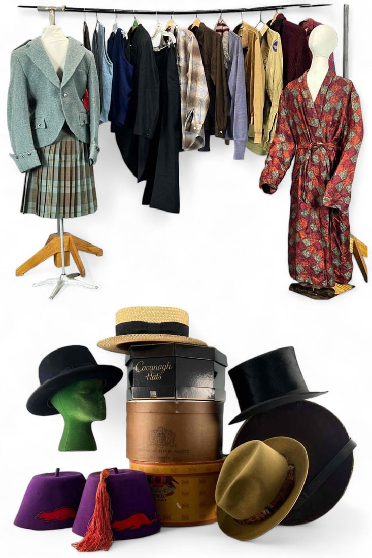 Lot Of Vintage Men's Clothing & Hats: Lot Of Vintage Men's Clothing & Hats. Various sizes.