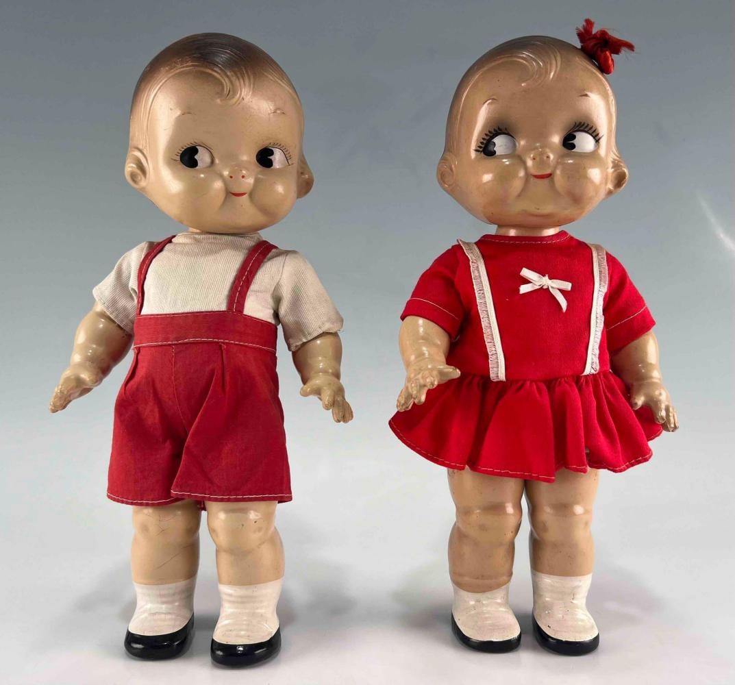 Pair Of Early Campbell Kid Composition Dolls (1 of 20)