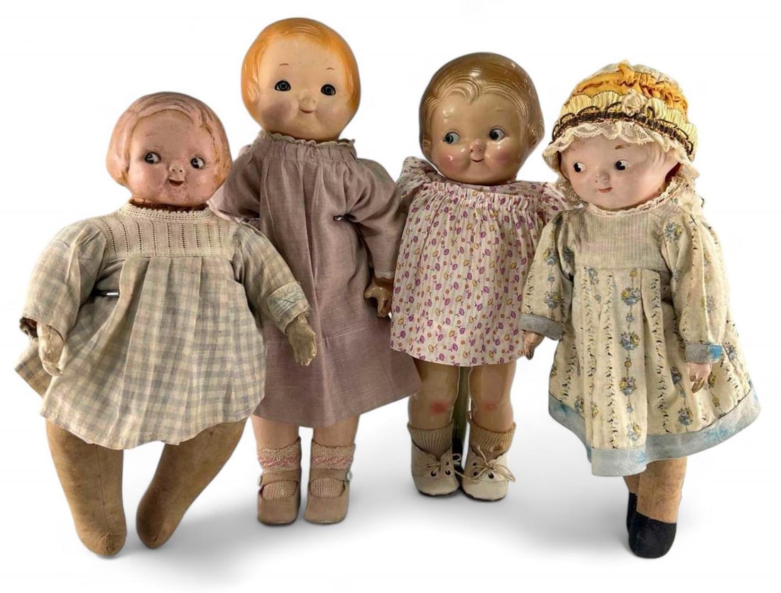 Grouping Of Composition & Composition Head Dolls (1 of 20)