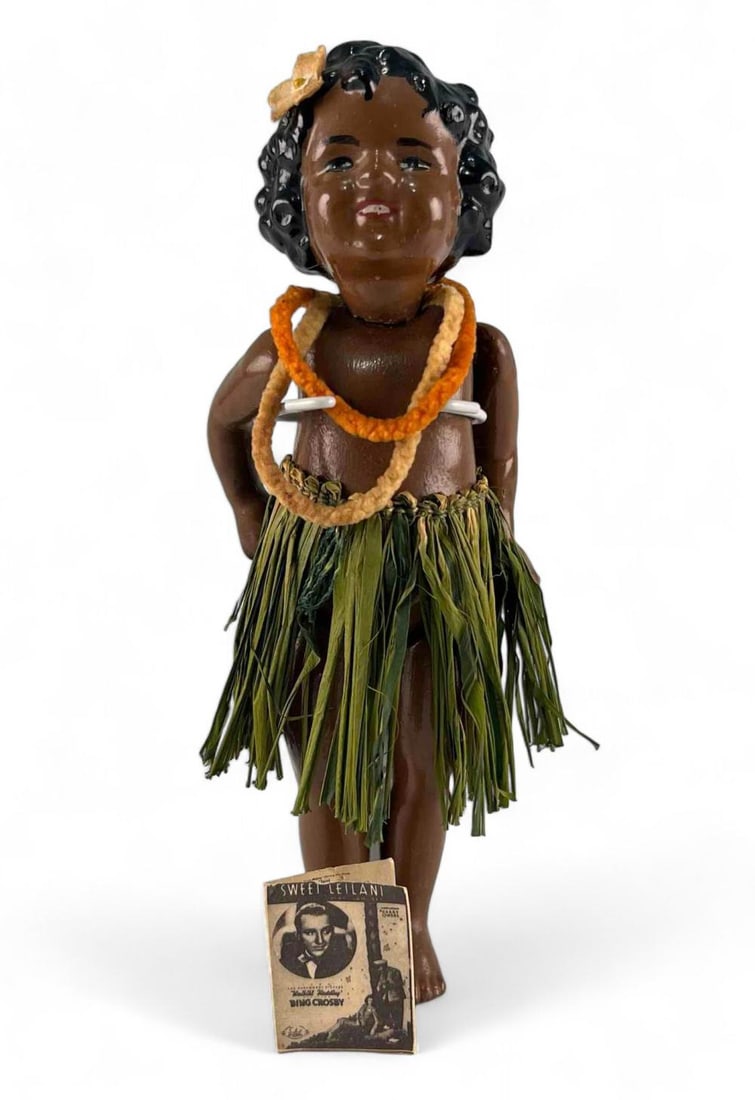 Mid 20th C. Composition Hula Dancer Doll (1 of 9)