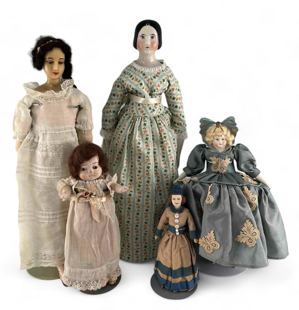 Antique & Antique Style Dolls, Including Cast Wax Head Doll (1 of 20)