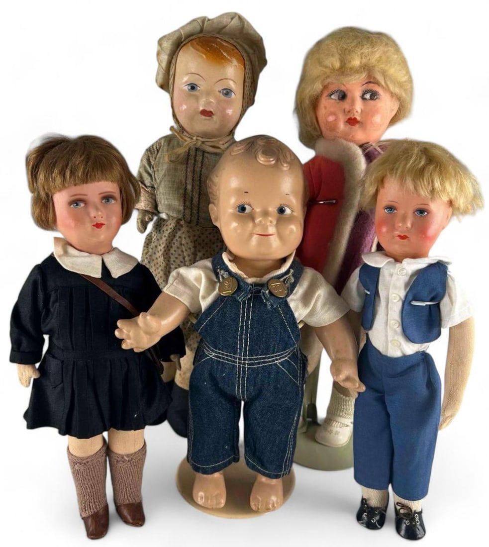 Grouping Of Composition & Composition Head Dolls (1 of 12)
