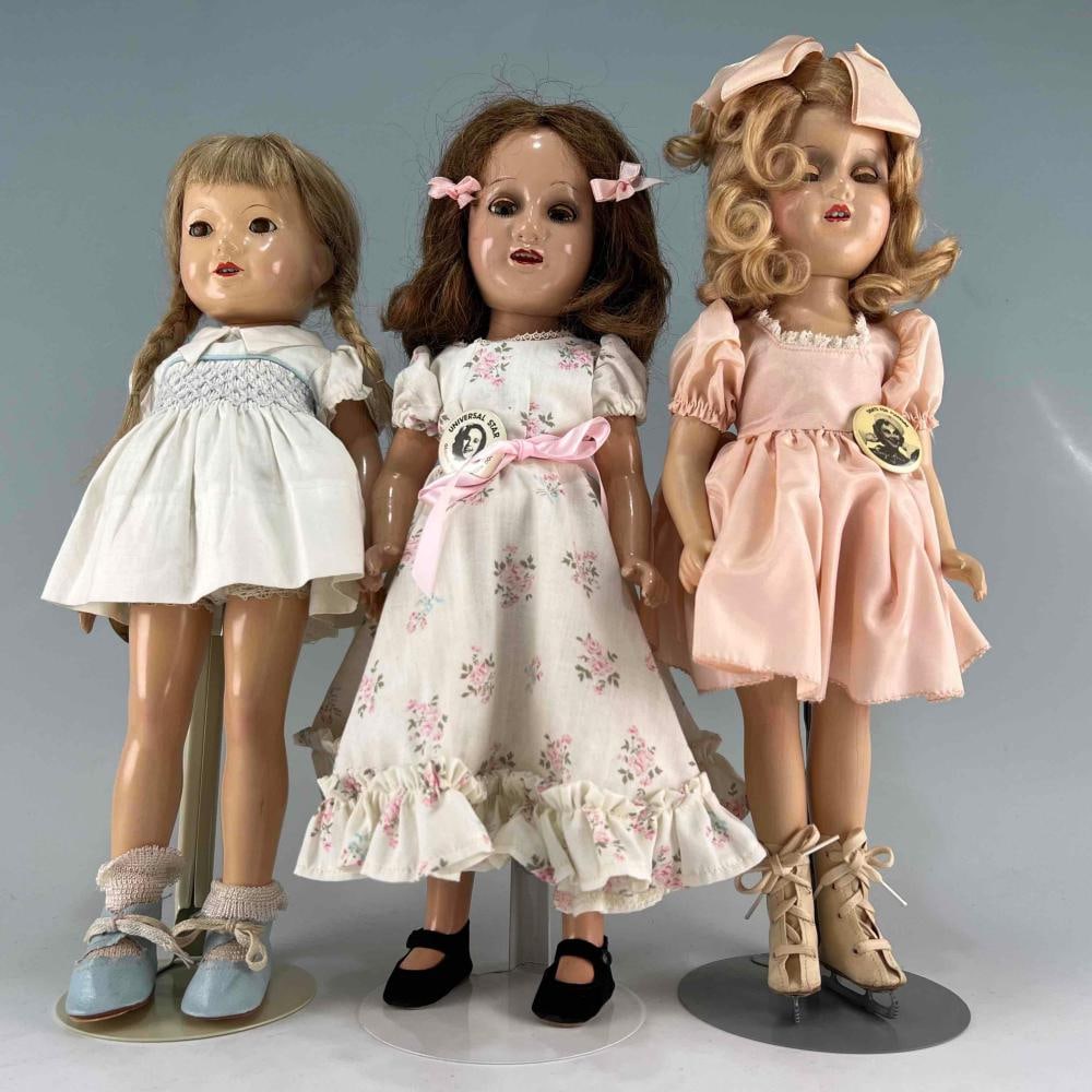 Madame Alexander Sonja Henie, Effanbee Anne Shirley, And Deanna Durbin Composition Dolls (1 of 20)