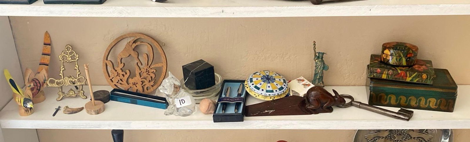 Grouping Of Decorative Items And Collectibles Including Large Antique Key. (1 of 8)