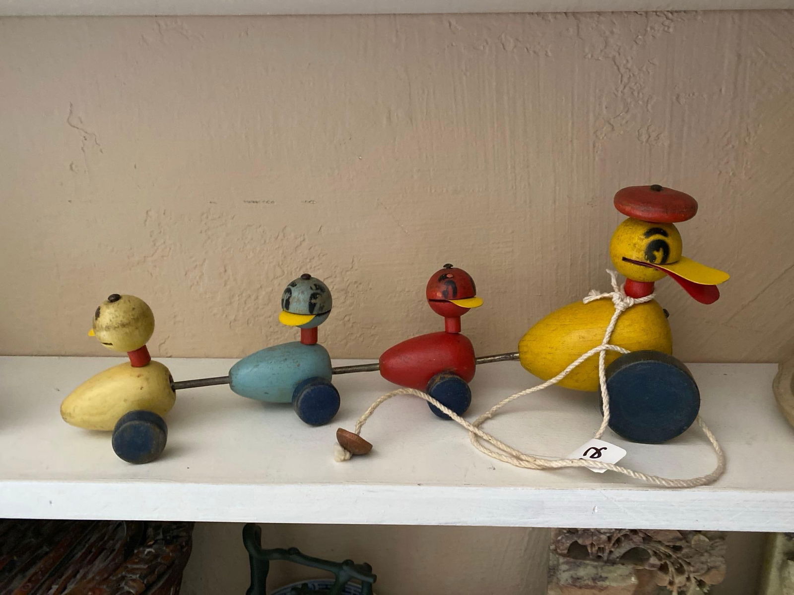 1940S Fisher-Price Wooden Duck Toy: 1940s Fisher-Price wooden duck toy.