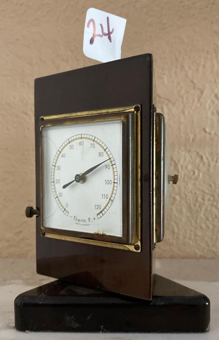 Mid-Century Rotating Desk, Clock Thermometer And Barometer (1 of 6)