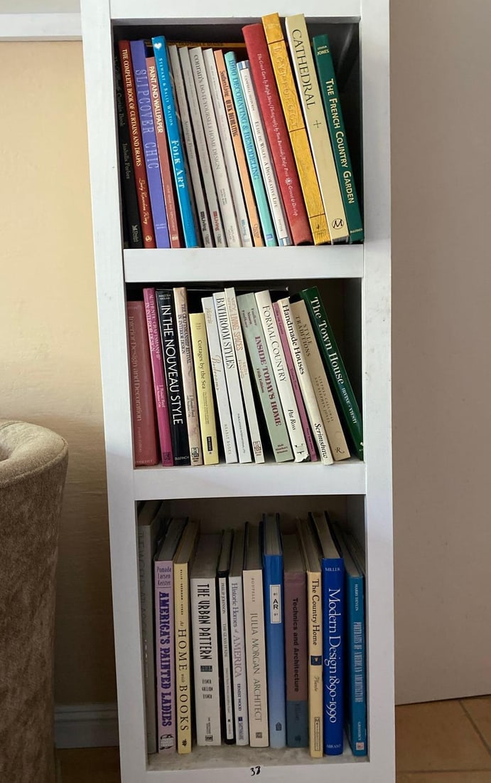 Three Shelves Of Books On Design, Decorating And Other Themes. (1 of 4)