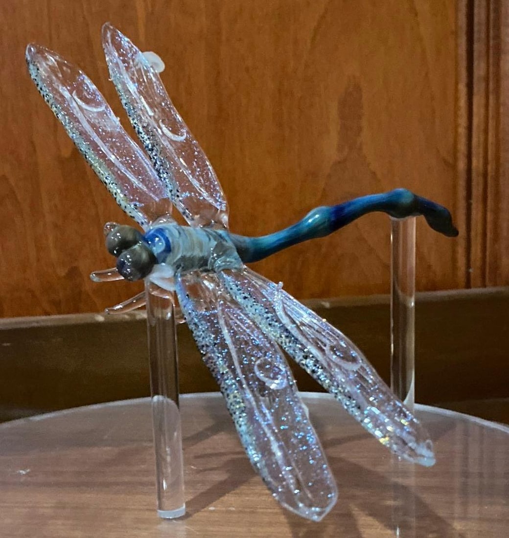 Loy Allen Art Glass Dragonfly Sculpture (1 of 6)