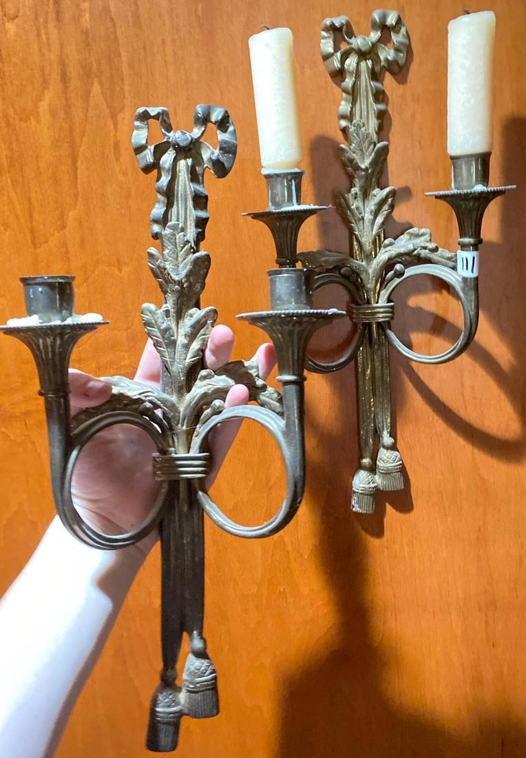 Pair Of Brass Candle Sconces (1 of 2)