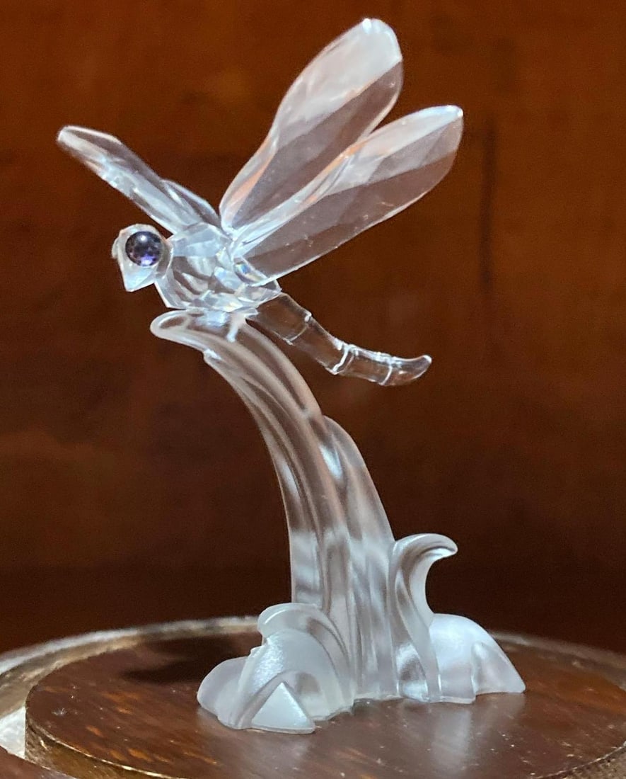 Swarovski Crystal Dragonfly Figure In Domed Case (1 of 3)