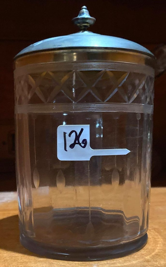 Etched Glass Humidor With Sterling Silver Lid (1 of 3)