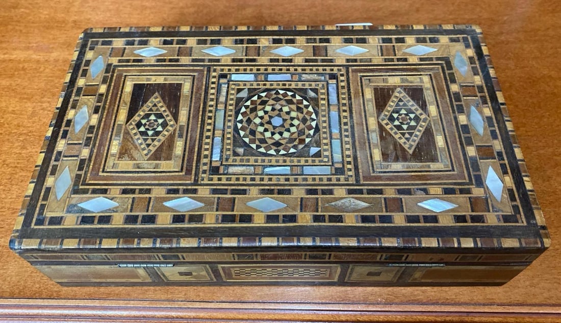 Mother Of Pearl Inlaid Wooden Box (1 of 3)