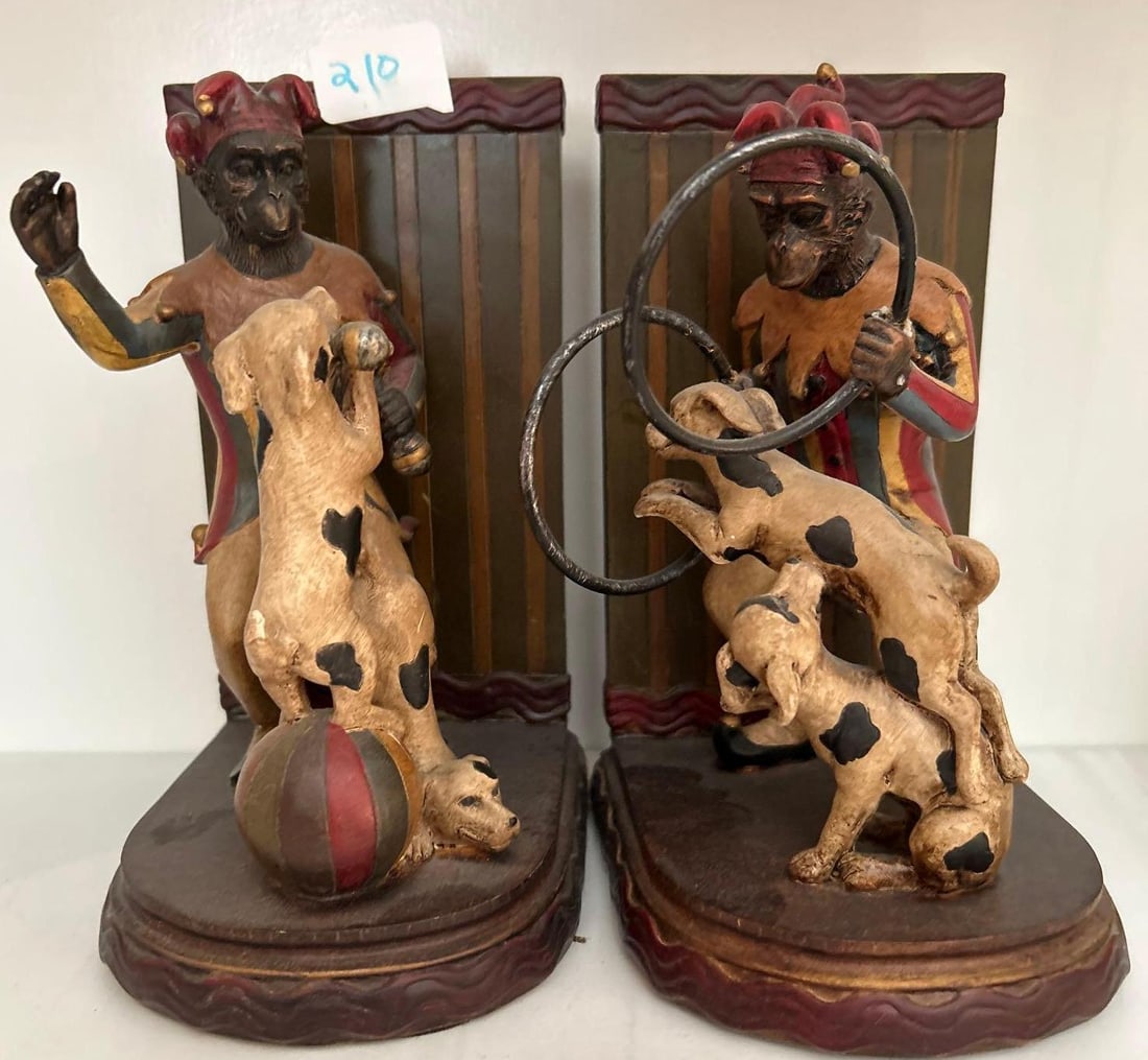 Pair Of Monkey Jester Bookends (1 of 3)