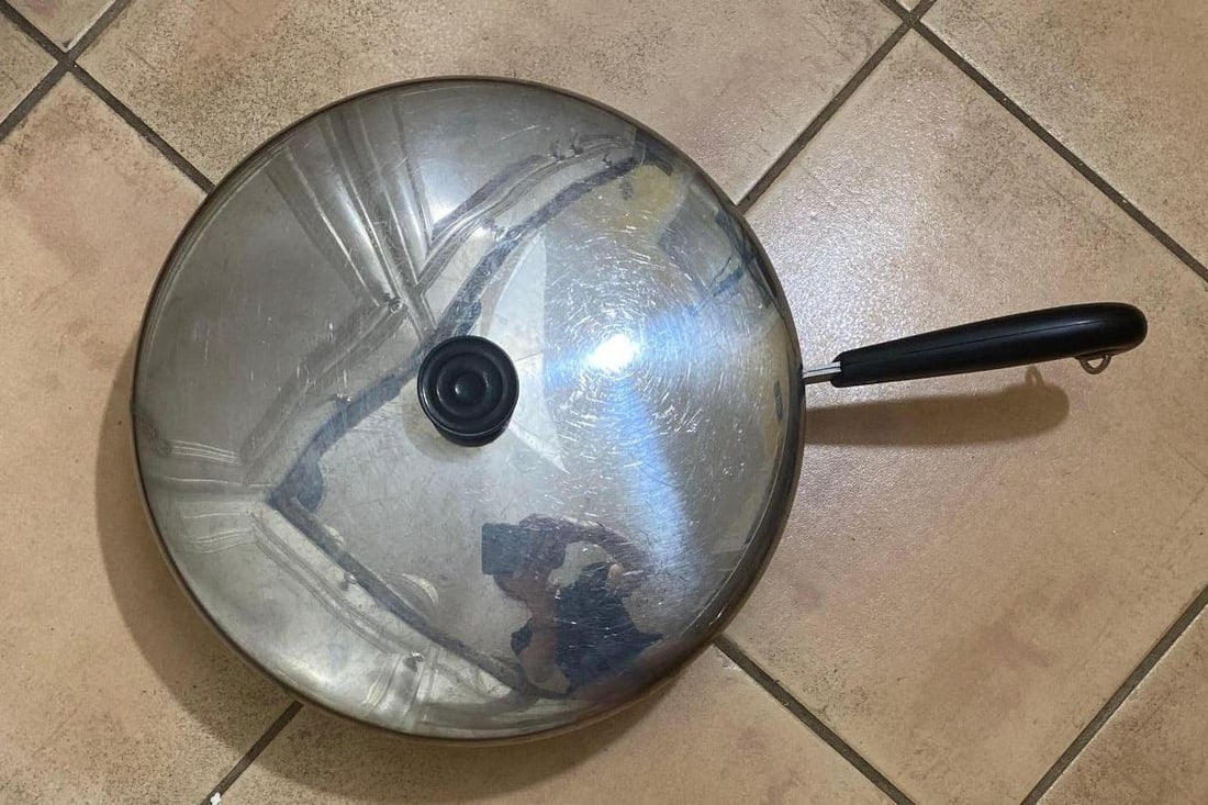 Lidded Copper Bottom Pan: Lidded copper bottom pan.