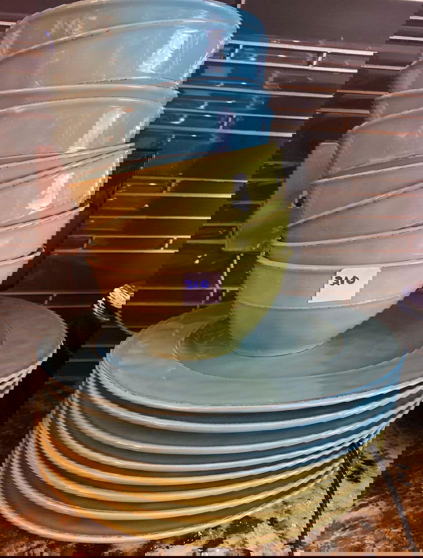 Blue & Green Ceramic Bowl And Plate Set (1 of 5)