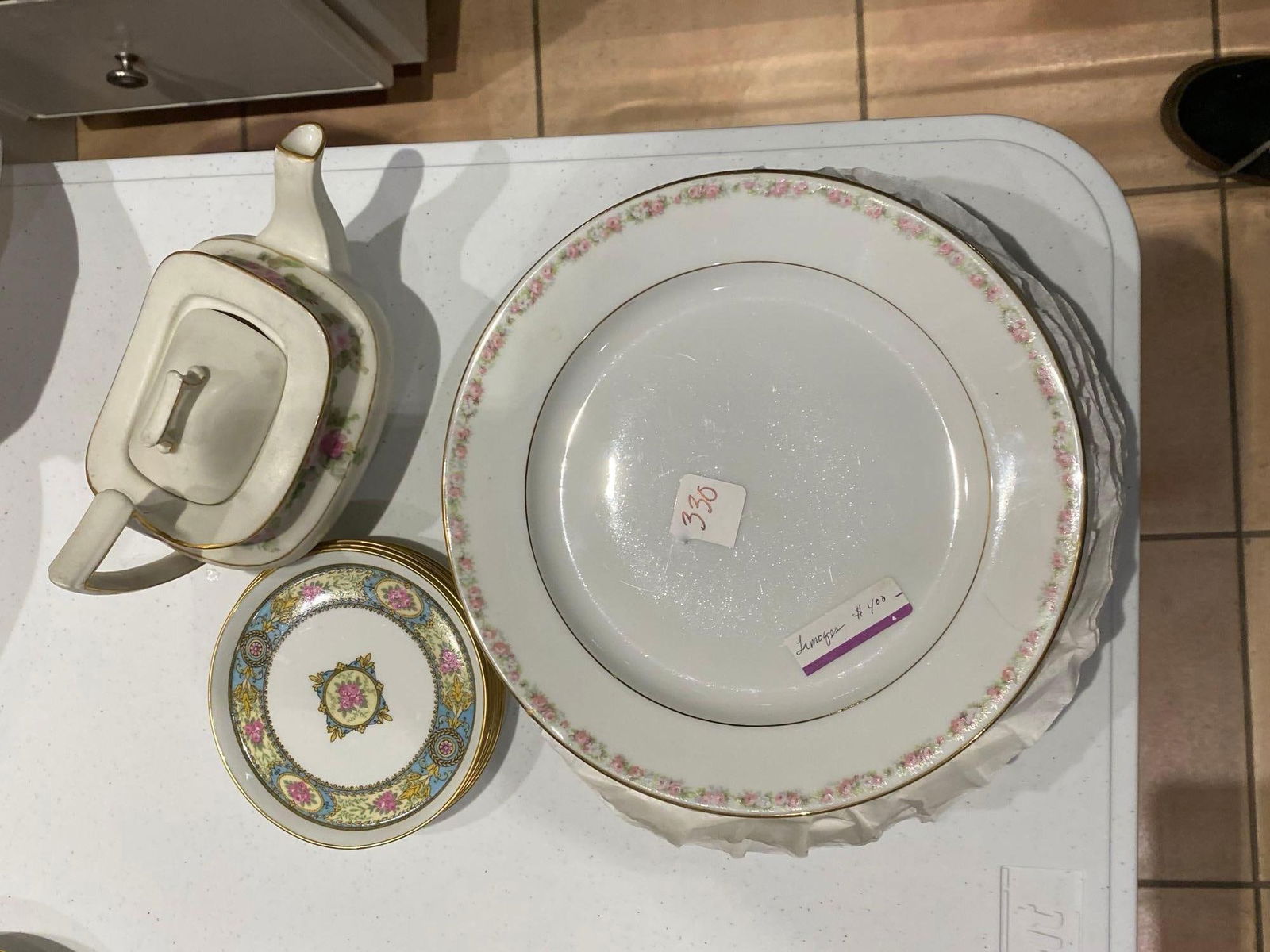 Limoges Porcelain Including Six Luncheon Plates, Six Small Plates And Teapot (1 of 6)