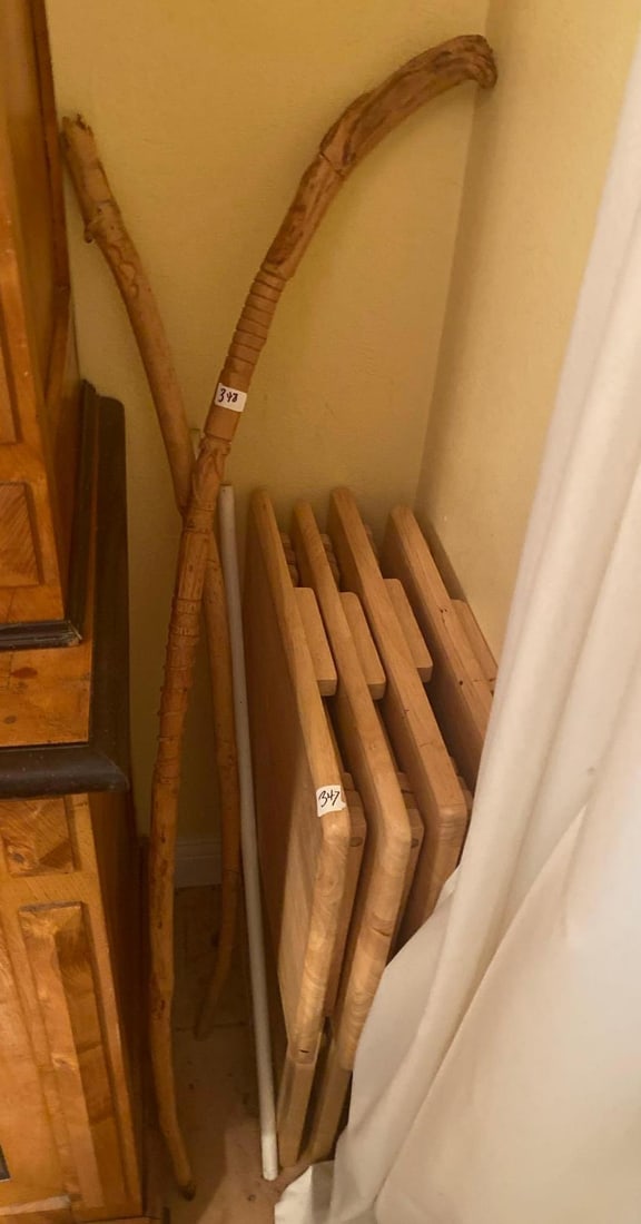 Two Carved Wooden Walking Sticks (1 of 2)