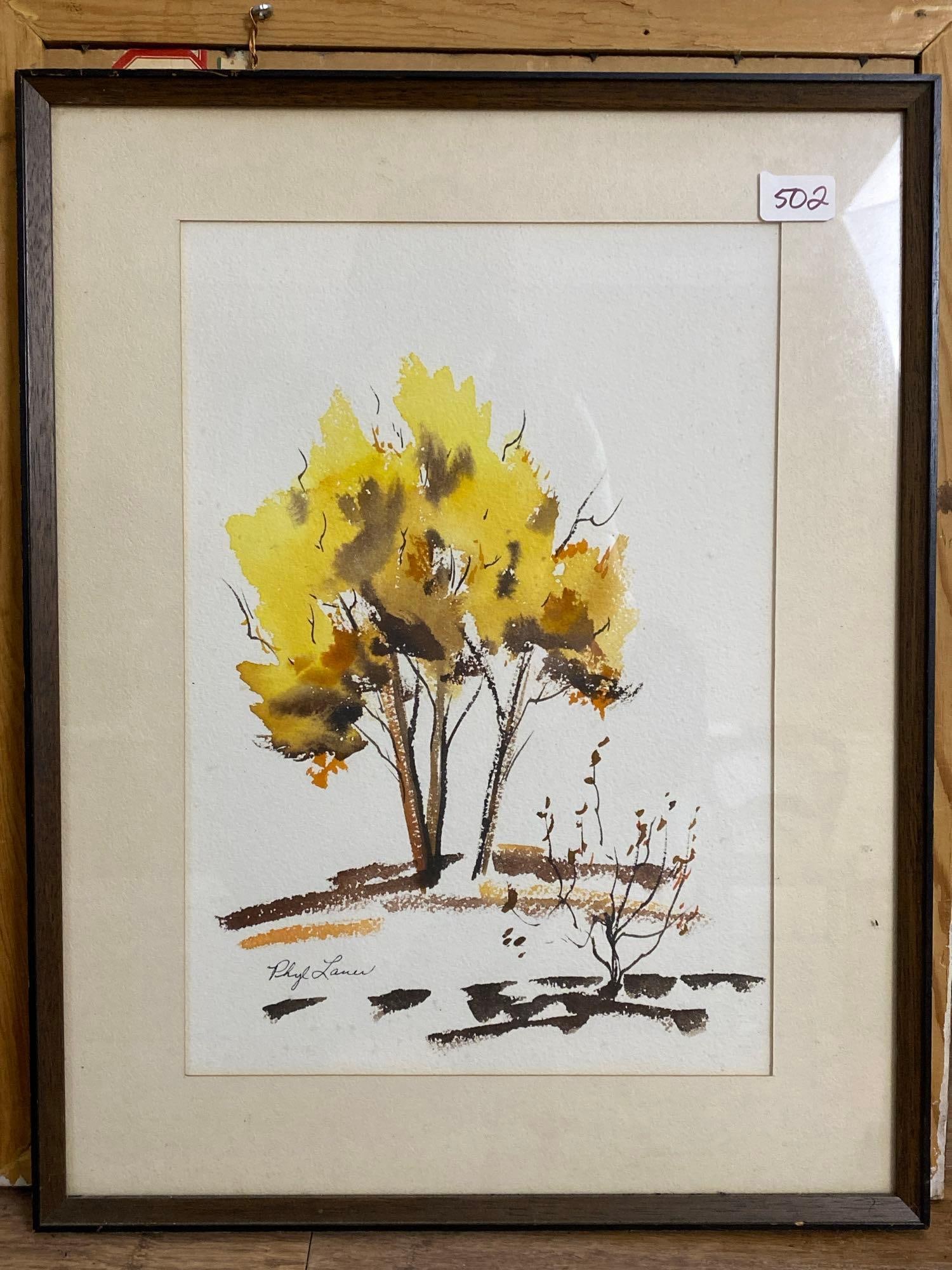 Phyl Lauer, Trees In Autumn, Watercolor On Paper (1 of 4)