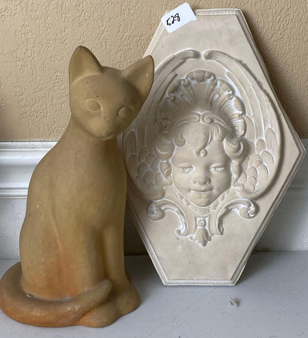 Italian Pottery Cat & Ceramic Wall Plaque (1 of 6)