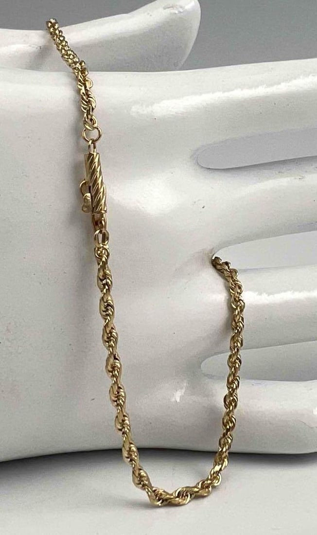 14K Rope Chain Bracelet (1 of 4)