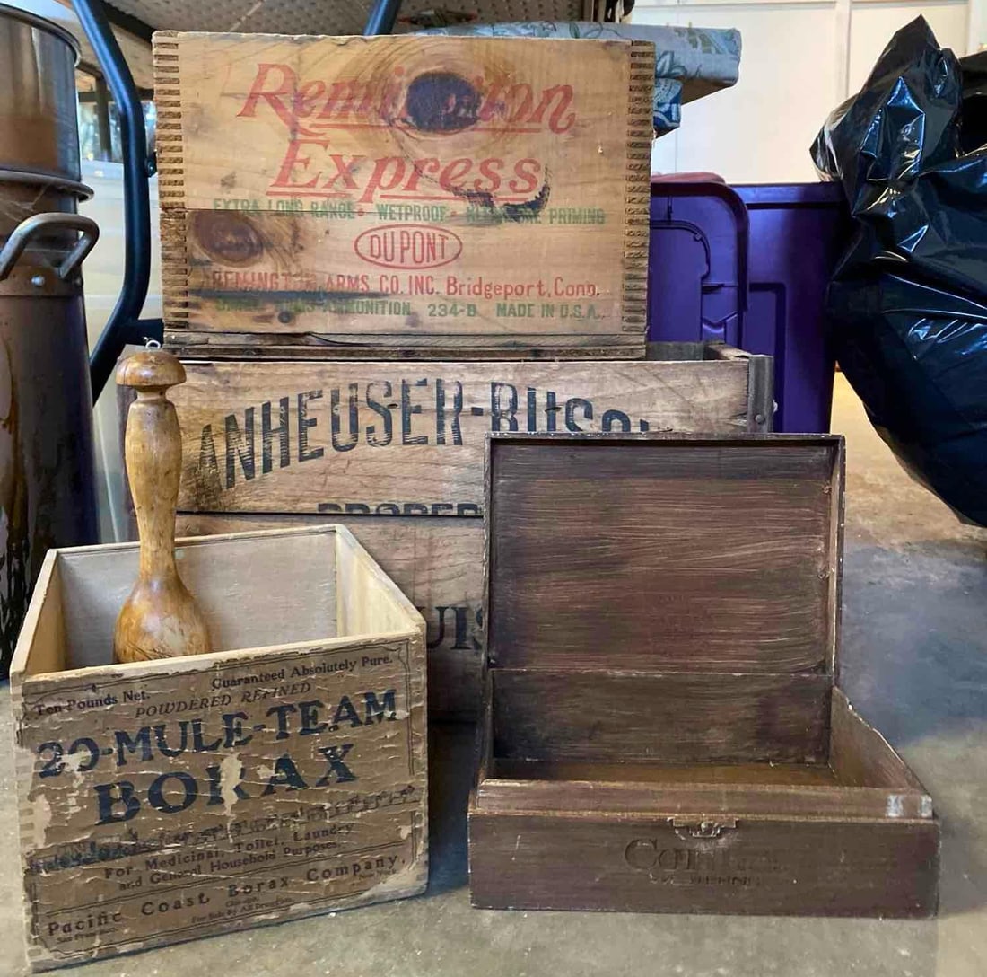 Vintage Wooden Crates, Including Anheuser-Busch, Remington: Vintage wooden crates, including Anheuser Busch, Remington.