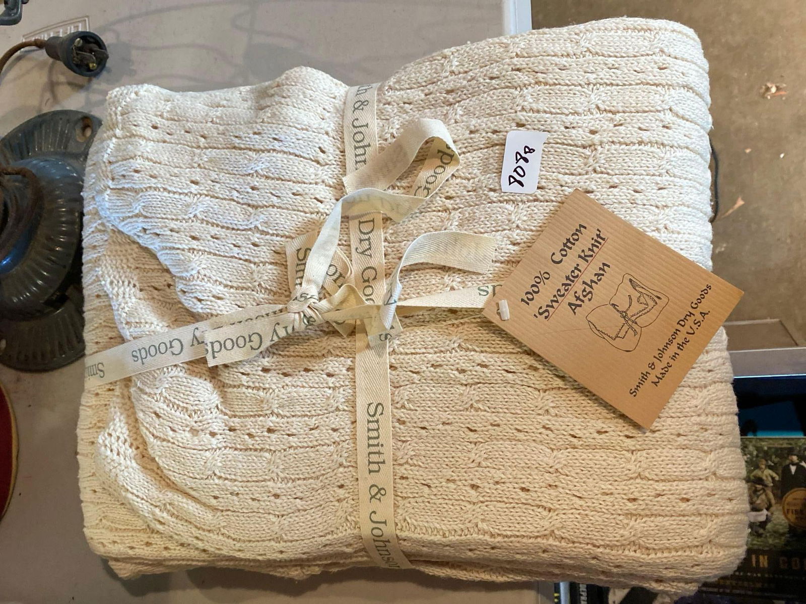 Smith & Johnson Cotton Sweater Knit Afghan, New With Tags (1 of 2)