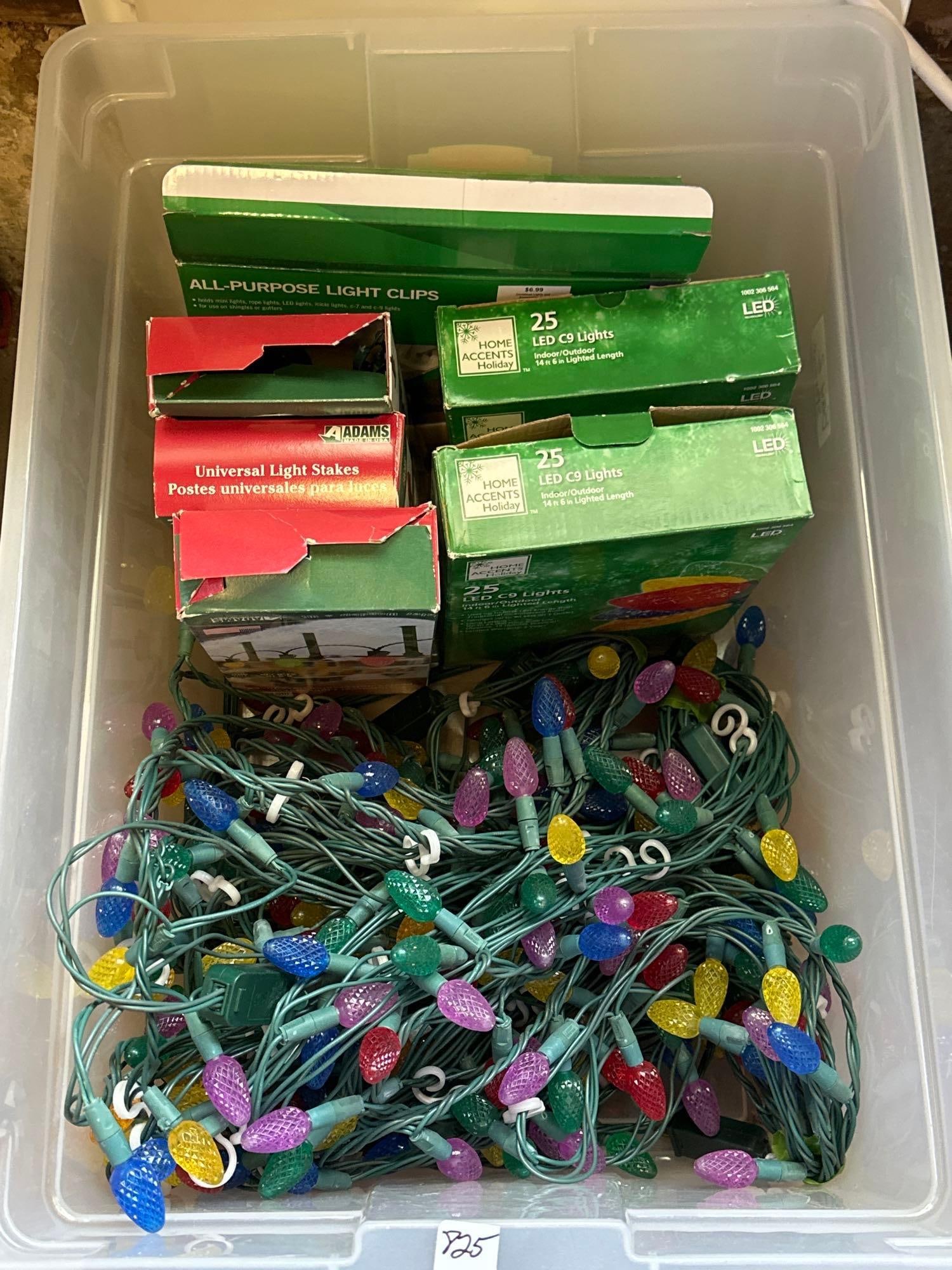 Christmas Lights, Light Clips & Light Stakes: Christmas lights, light clips & light stakes. NO SHIPPING FOR THIS LOT