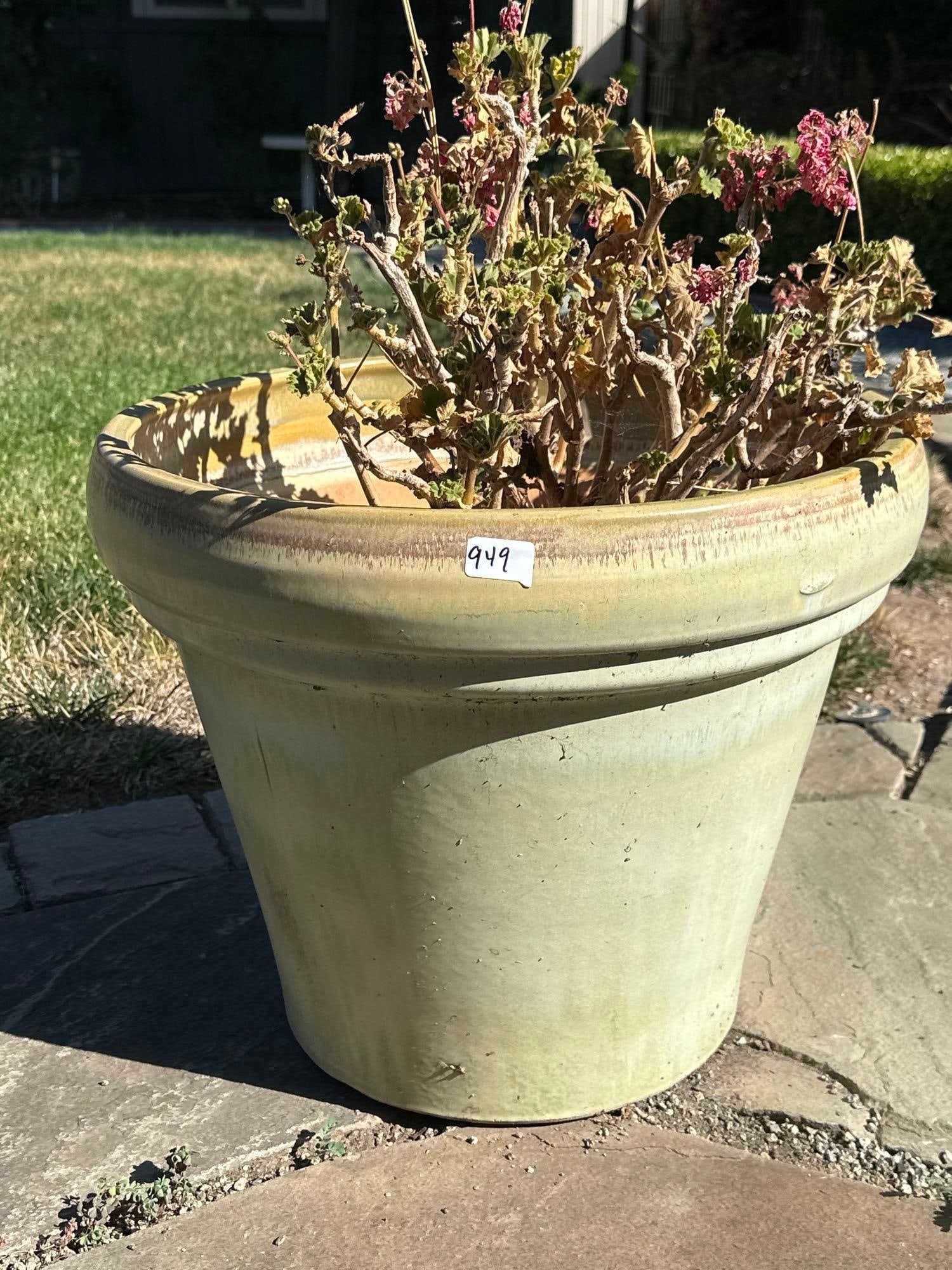 Large Yellow Ceramic Planter Pot (1 of 1)